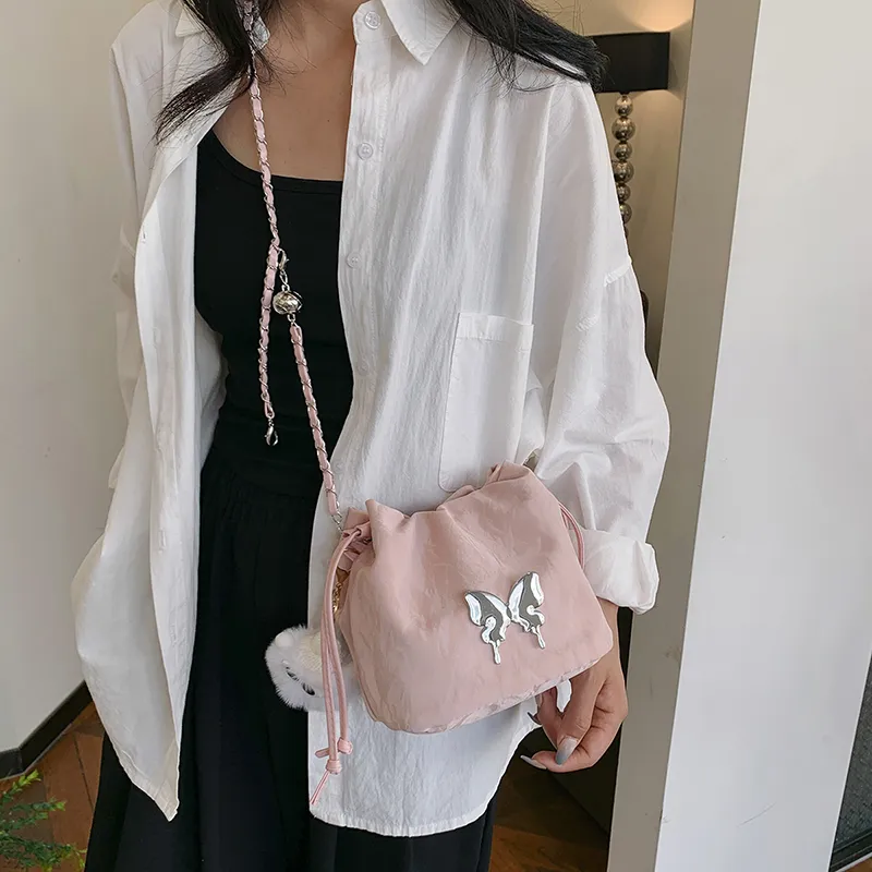 Single Warehouse PU Shoulder Bag Women's White/Silver/Pink/Blue/Black-12