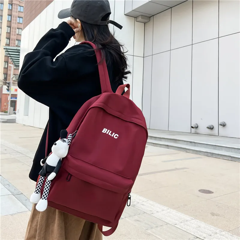 Single Warehouse Composite Cloth Backpack Regular Unisex Gray/Black/Burgundy/Ecru-2