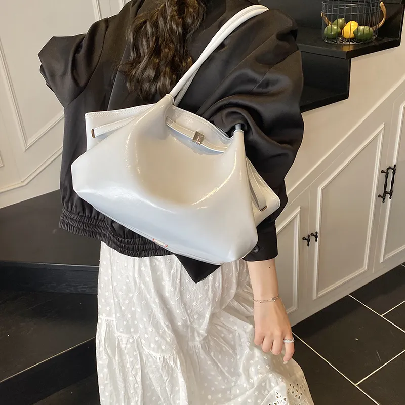 Single Warehouse PU Shoulder Bag Regular Women's Ivory/Black/Burgundy/Light Yellow/Light Blue-13