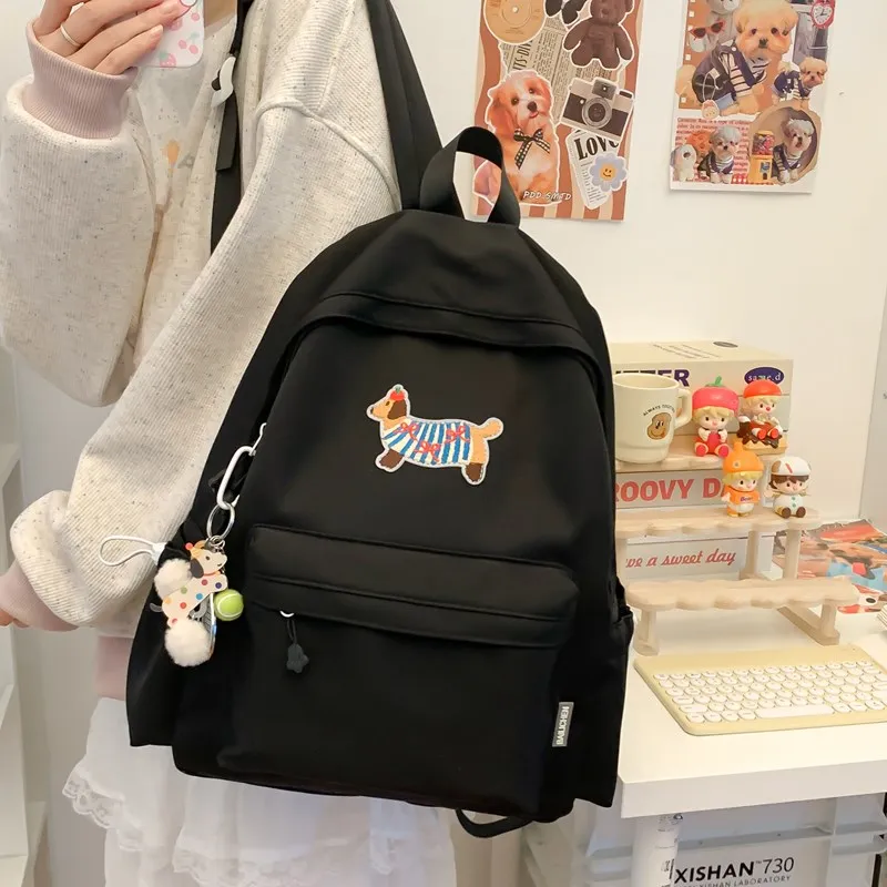 Single Warehouse Composite Cloth Backpack Unisex White/Blue/Black/Green-13