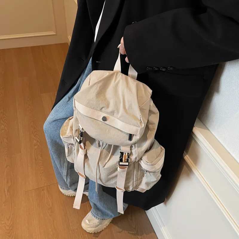 Single Warehouse Fabric Backpack Regular Unisex Ecru/Gray/Khaki/Black-3