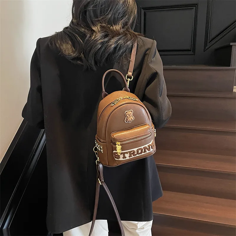 Single Warehouse PU Backpack Regular Women's Multicolor-11