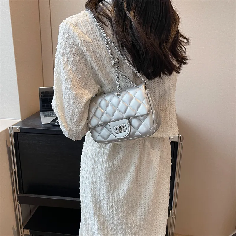 Single Warehouse PU Shoulder Bag Regular Women's Ecru/Silver/Pink/Black-11