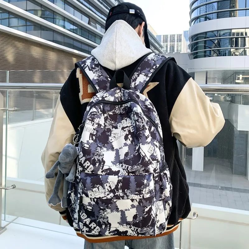 Single Warehouse Composite Cloth Backpack Regular Unisex Black/Green/Blue/Khaki-17
