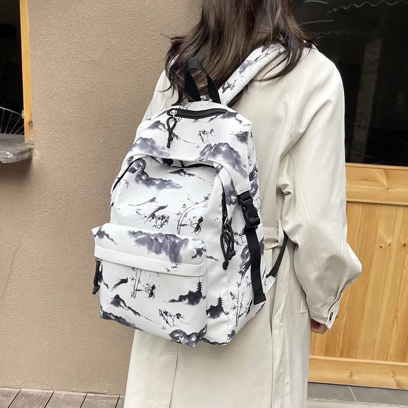 Single Warehouse Nylon Backpack Unisex Multicolor-2