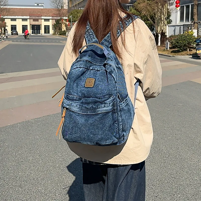 Single Warehouse Denim Backpack Regular Unisex Black/Light Blue/Dark Blue-8