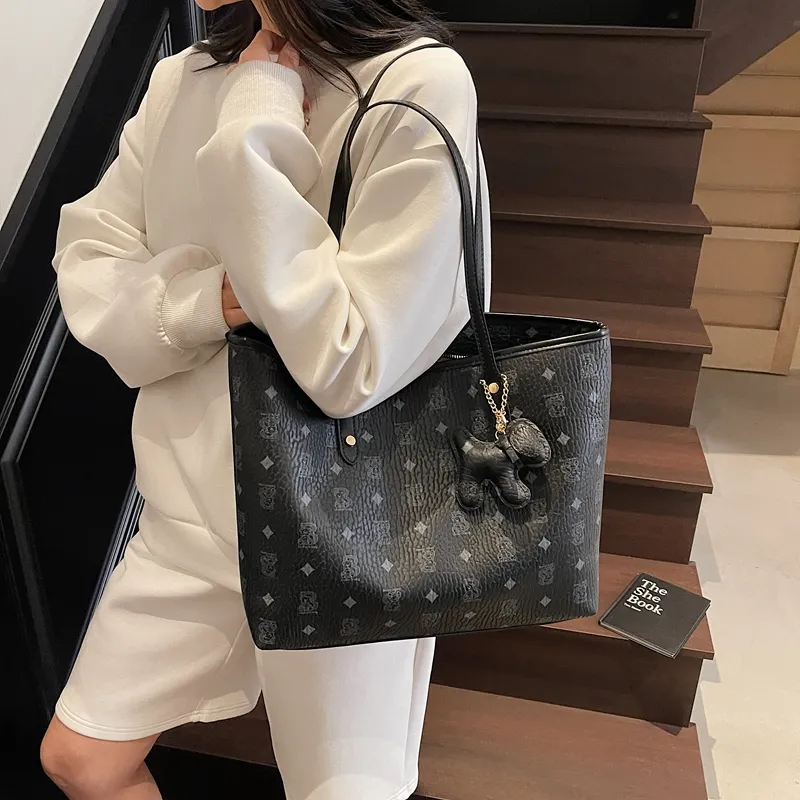 Single Warehouse PU Tote Handheld Shoulder Bag Regular Women's Ecru/Pink/Brown/Coffee/Black-27