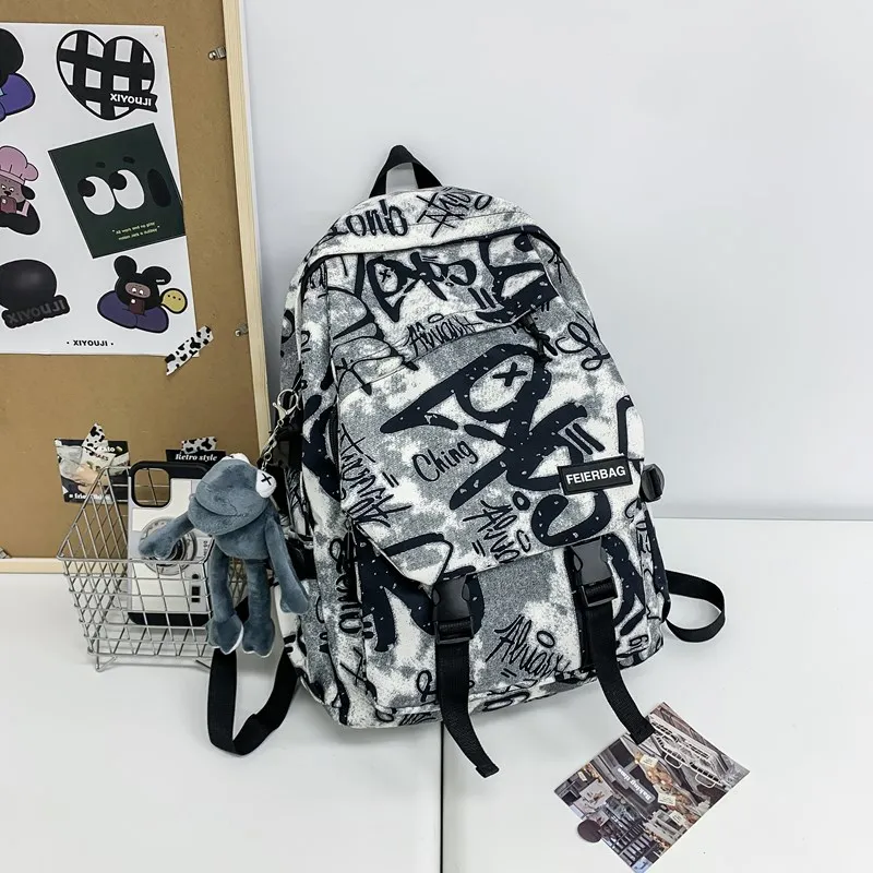 Single Warehouse Composite Cloth Backpack Regular Unisex Multicolor-1