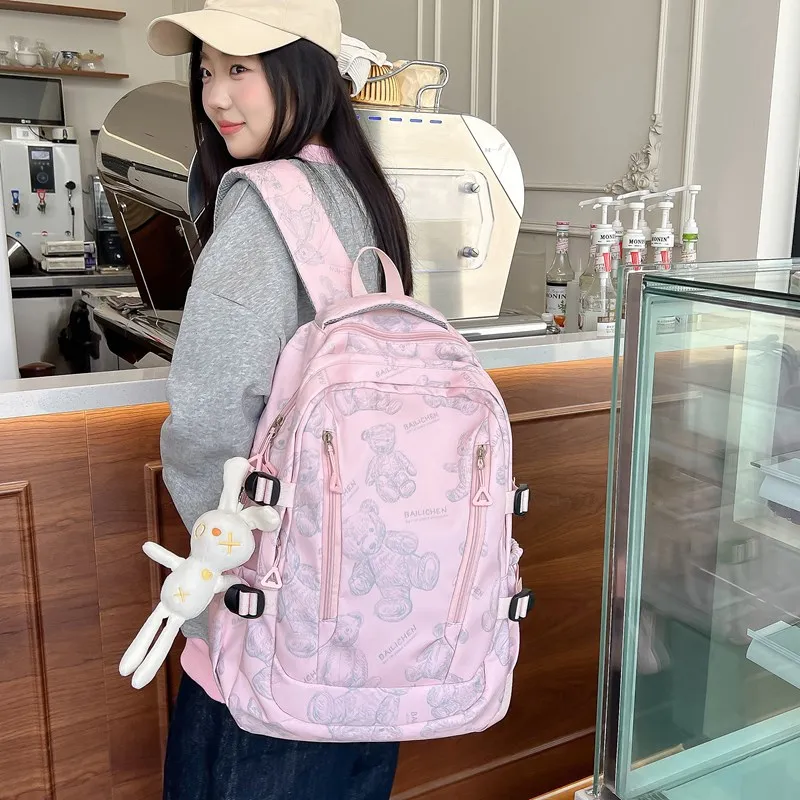 Single Warehouse Composite Cloth Backpack Regular Unisex Multicolor-9