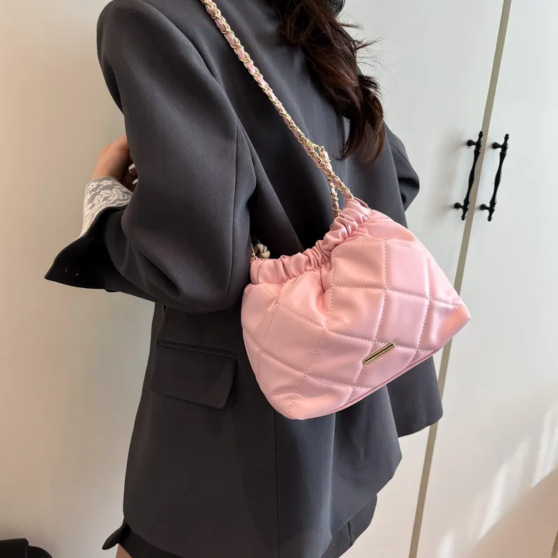 Single Warehouse PU Shoulder Bag Regular Women's White/Silver/Pink/Black-13
