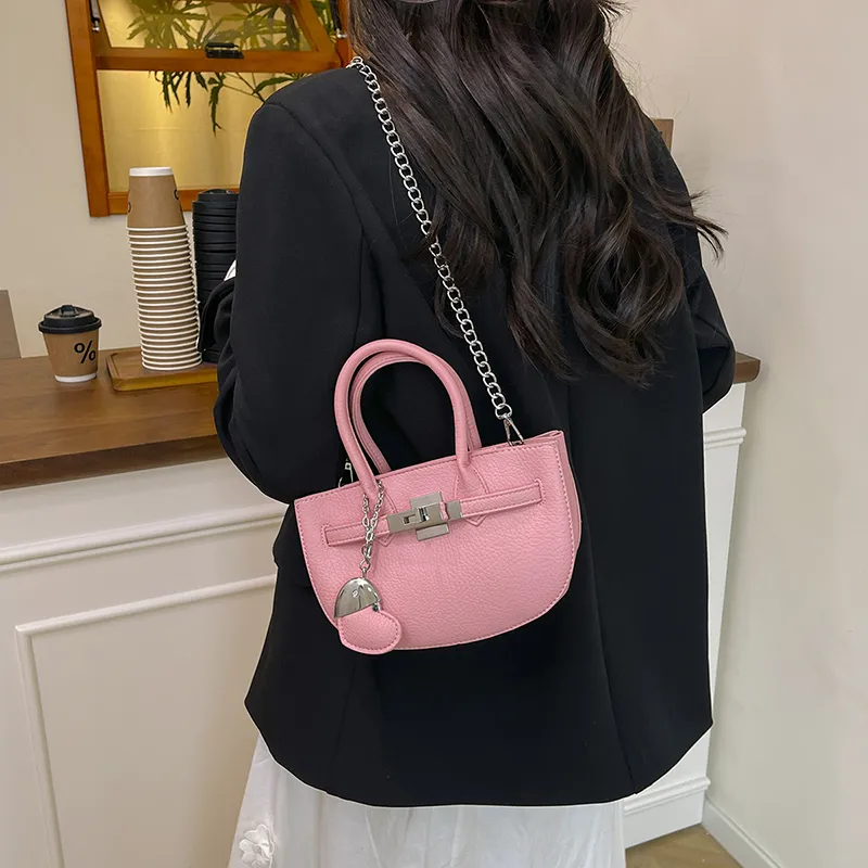 Single Warehouse PU Shoulder Bag Regular Women's White/Black/Yellow/Blue/Pink-11