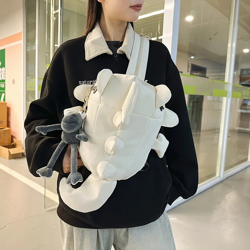 Single Warehouse Nylon Backpack Unisex White/Gray/Black-1