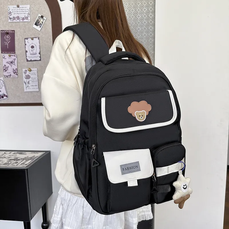 Single Warehouse Nylon Backpack Unisex Ecru/Black/Pink/Violet/Green-7