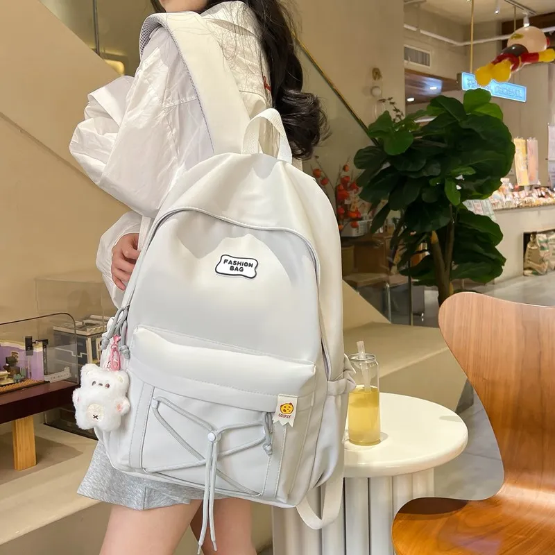 Single Warehouse Twill Backpack Unisex Black/Pink/Yellow/Light Green/Beige-16