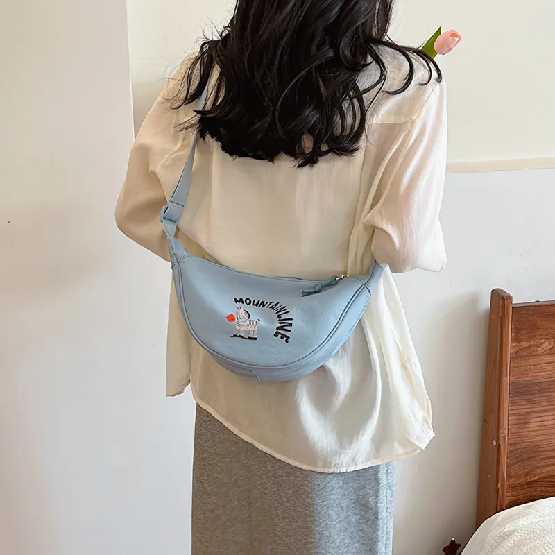 Single Warehouse Nylon Fabric Crossbody Bag Women's Ecru/Black/Khaki/Lake Blue/Pink-15