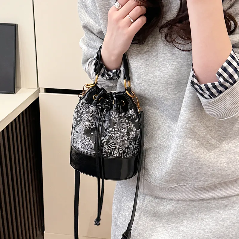 Single Warehouse PU Bucket Bag Handbag Women's Multicolor-25