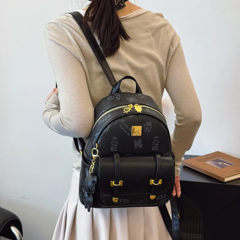 Single Warehouse PU Small Backpack Regular Women's Ecru/Brown/Pink/Black-23