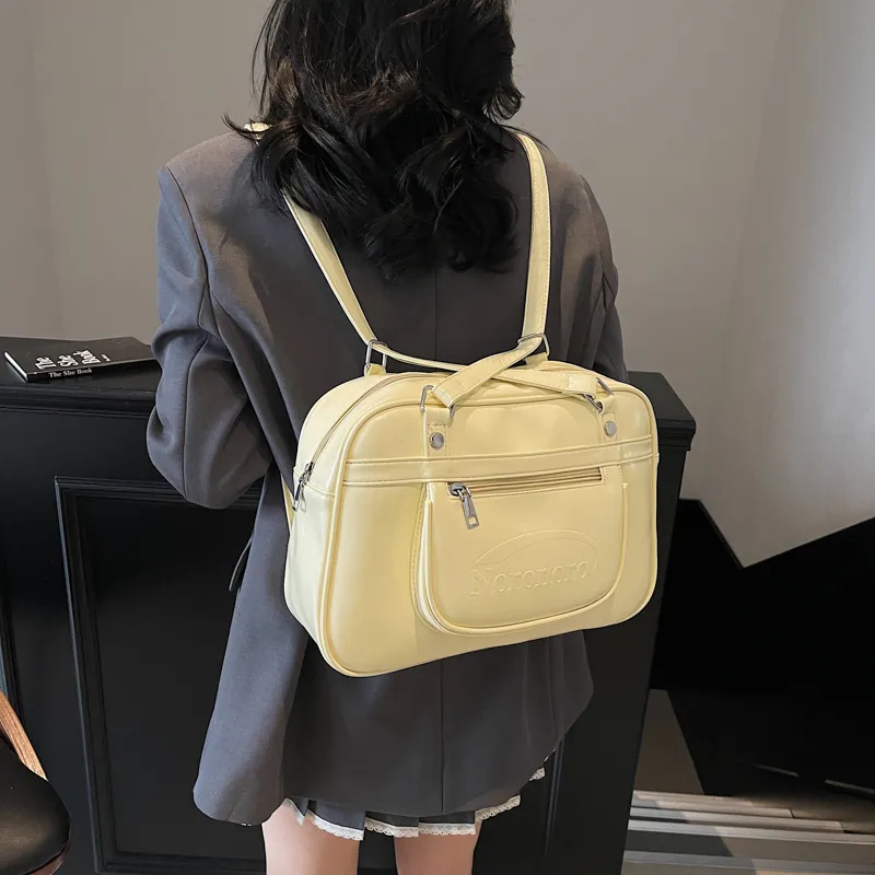 Single Warehouse PU Shoulder Bag Regular Women's Ecru/Pink/Blue/Yellow/Black-23