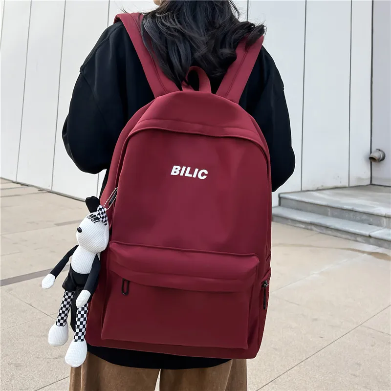 Single Warehouse Composite Cloth Backpack Regular Unisex Gray/Black/Burgundy/Ecru-1