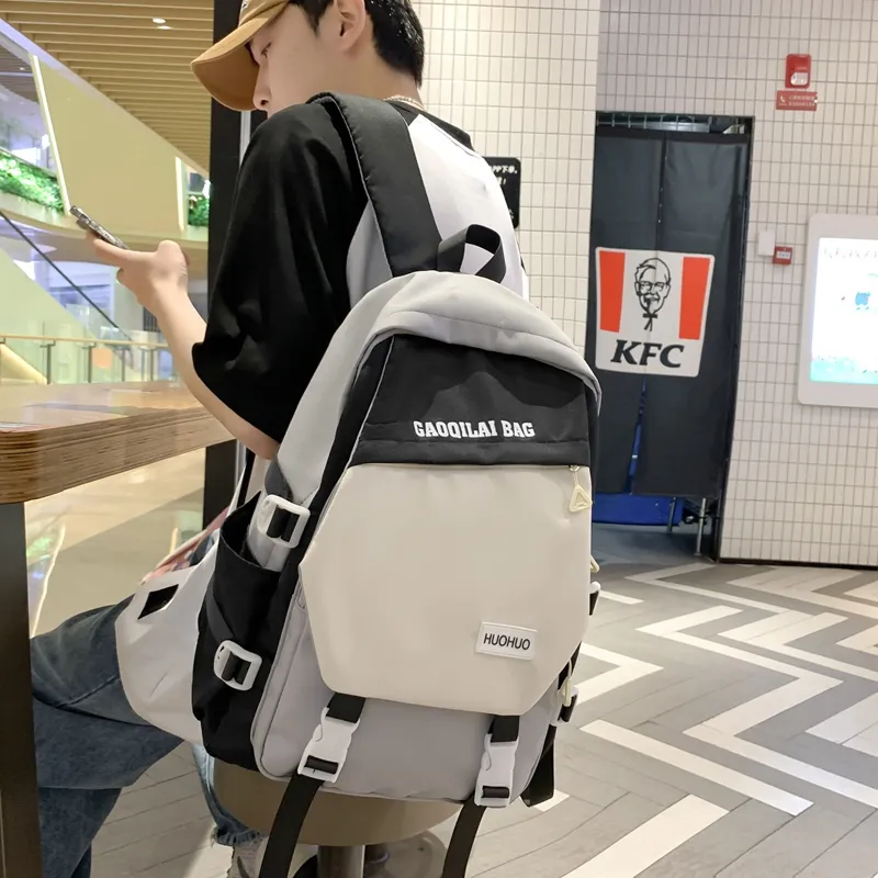 Single Warehouse Nylon Backpack Unisex Multicolor-19