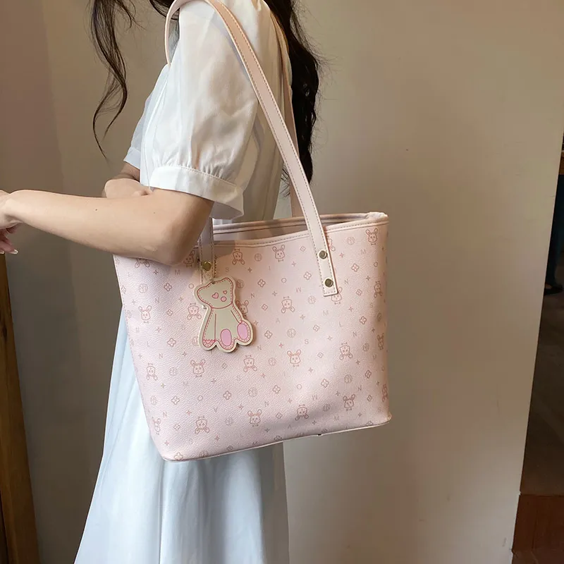 Single Warehouse PU Shoulder Bag Regular Women's White/Pink/Blue-9