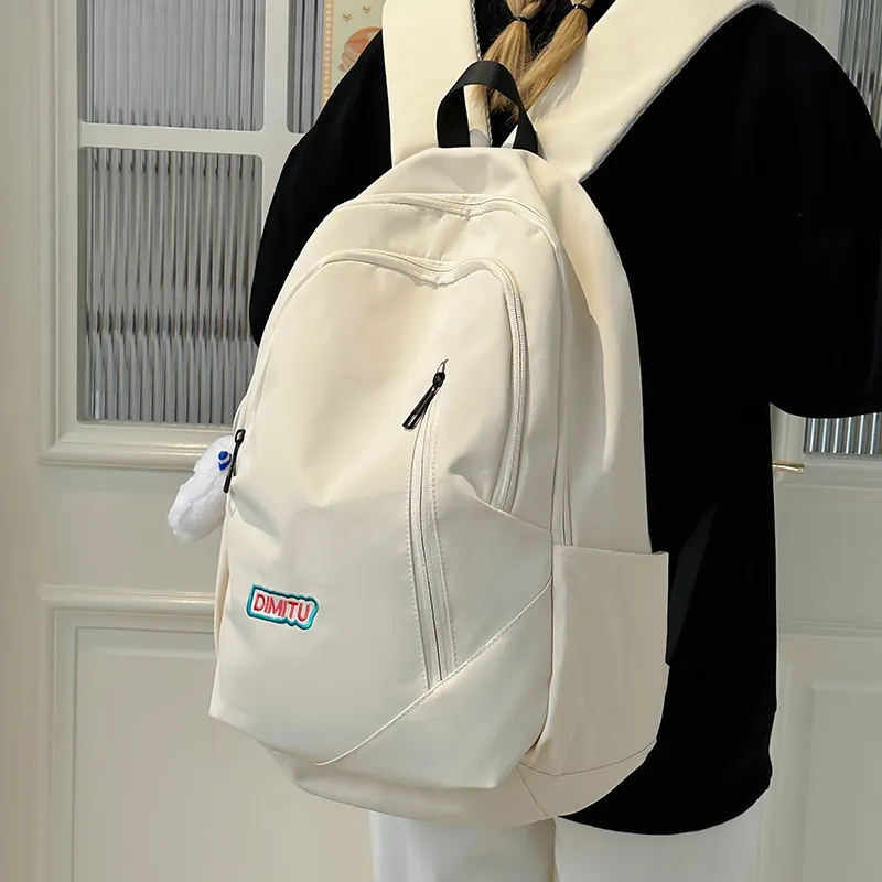 Single Warehouse Nylon Backpack Regular Unisex White/Blue/Purple/Black-1