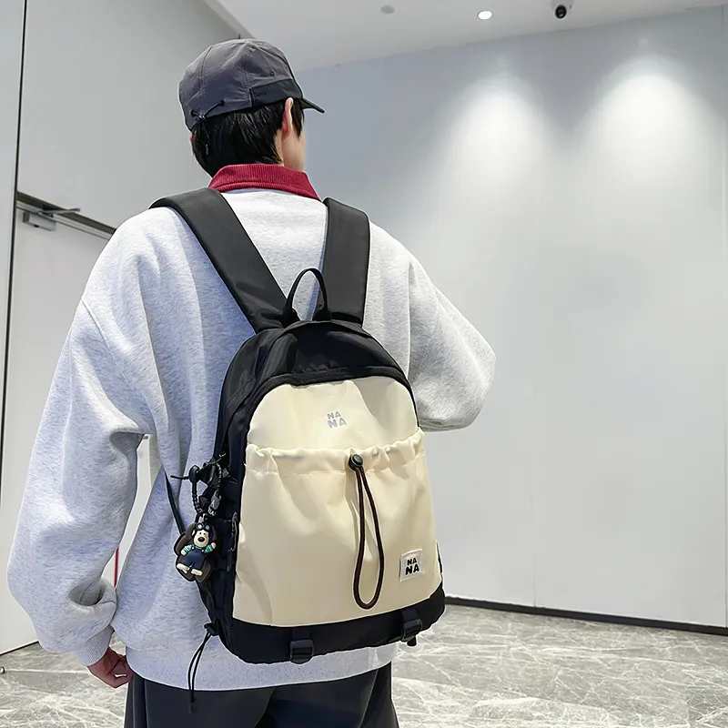 Single Warehouse Nylon Backpack Unisex Black/Fruit Green/Brown/Blue/Orange-17