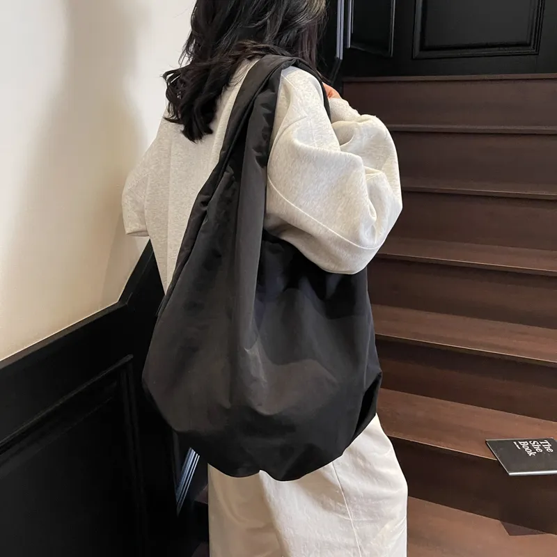 Single Warehouse Fabric Handbag, Shoulder Bag Regular Unisex Black/Yellow/Khaki/Coffee/Green-26