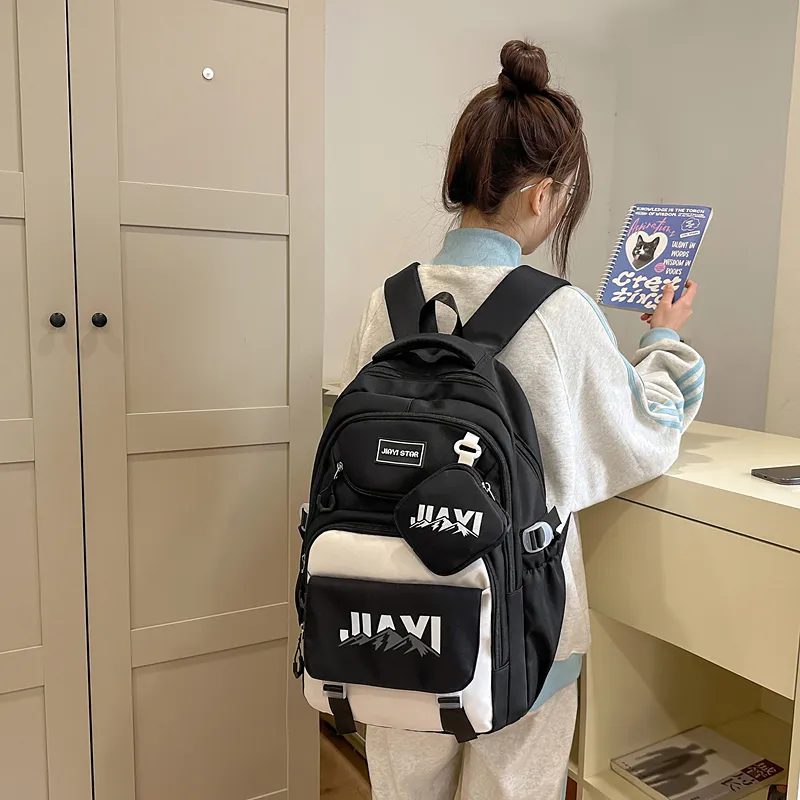 Single Warehouse Nylon Laptop Backpack Travel Backpack Unisex Multicolor-8