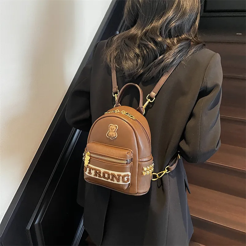 Single Warehouse PU Backpack Regular Women's Multicolor-9