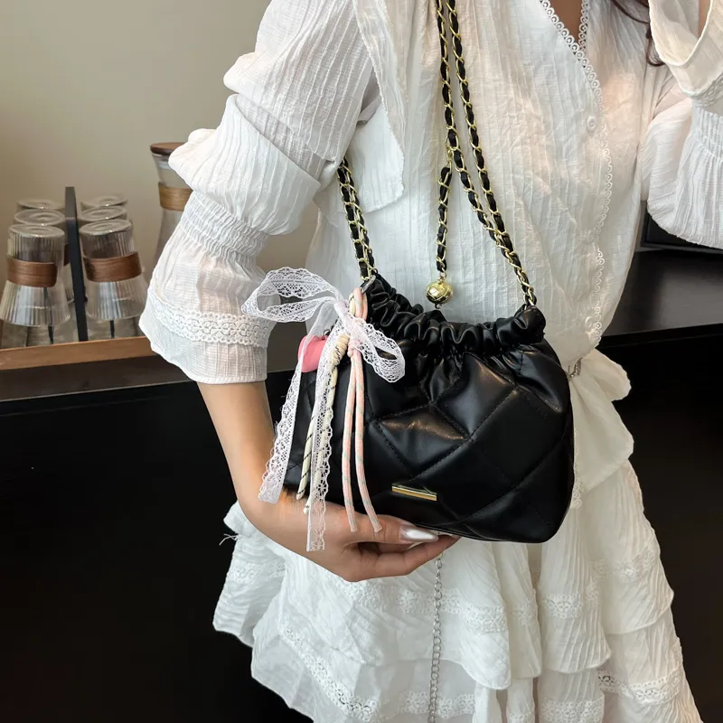 Single Warehouse PU Shoulder Bag Regular Women's White/Silver/Pink/Black-21