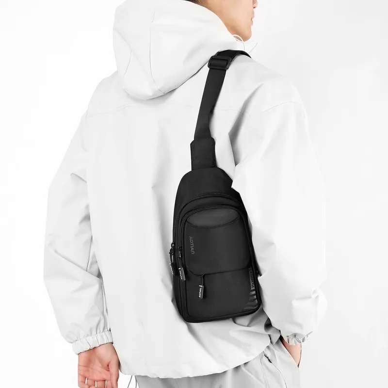 Single Warehouse Nylon One Shoulder Sling Bag Regular Men's Gray/Black/Army Green/Dark Blue-10