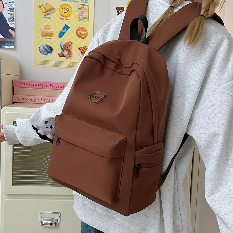 Single Warehouse Nylon Backpack Unisex White/Green/Brown/Black-13