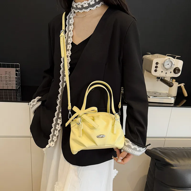 Single Warehouse PU Shoulder Bag, Crossbody Bag, Handbag Women's Ecru/Yellow/Pink/Blue/Black-7