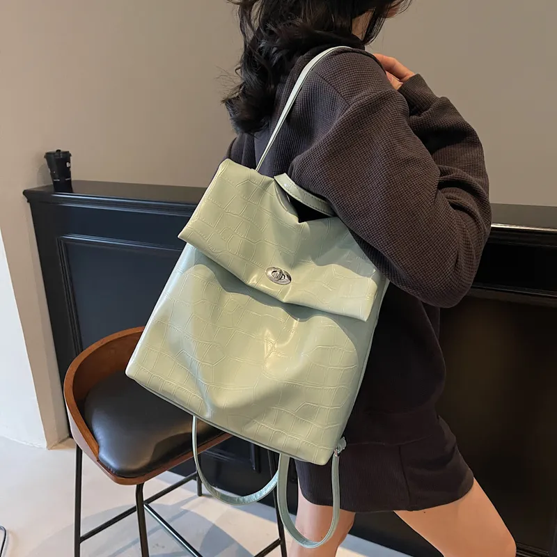 Single Warehouse PU Backpack Regular Women's Ecru/Pink/Blue/Black-17