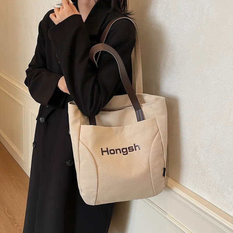 Single Warehouse Fabric Handheld Shoulder Bag Regular Women's White/Khaki/Dark Tea-10