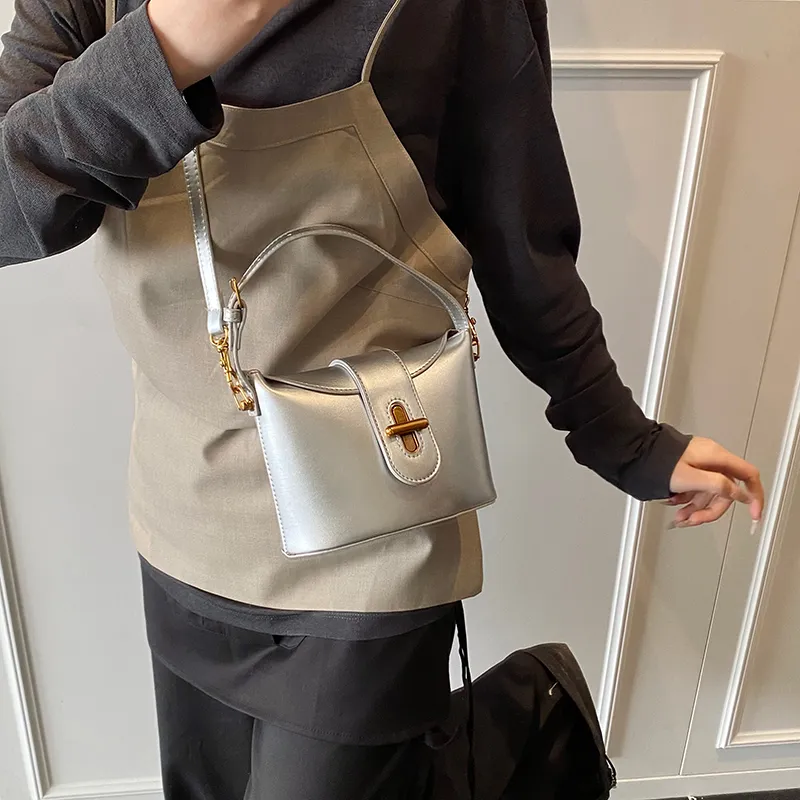 Single Warehouse PU Shoulder Bag, Handbag Regular Women's White/Silver/Brown/Black-9