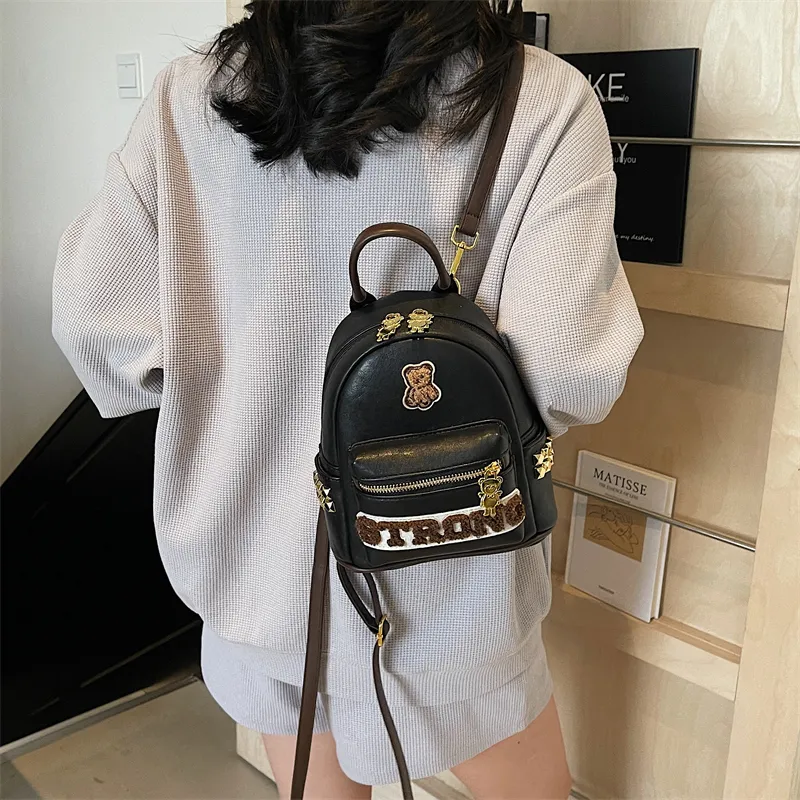 Single Warehouse PU Backpack Regular Women's Multicolor-16