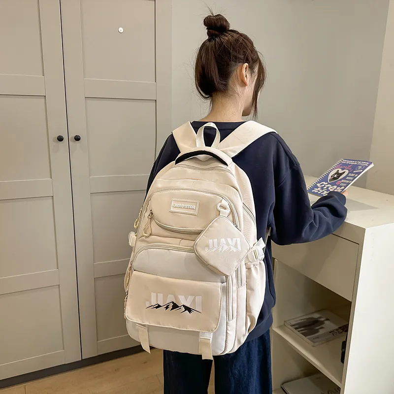 Single Warehouse Nylon Laptop Backpack Travel Backpack Unisex Multicolor-1