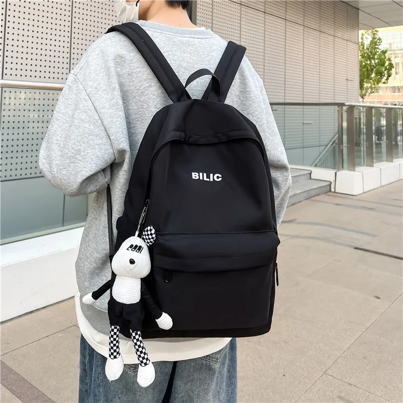 Single Warehouse Composite Cloth Backpack Regular Unisex Gray/Black/Burgundy/Ecru-8