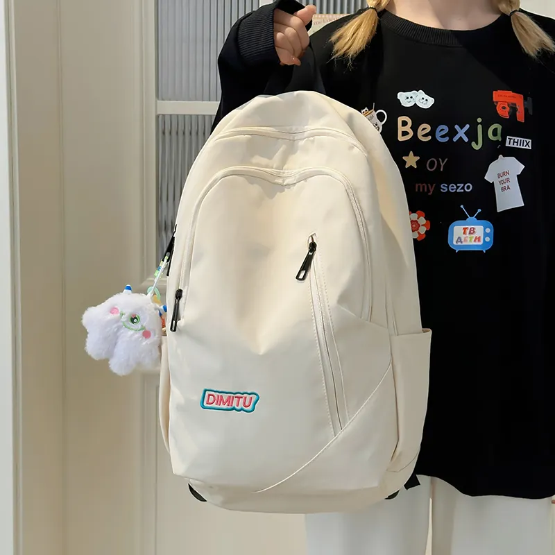 Single Warehouse Nylon Backpack Regular Unisex White/Blue/Purple/Black-6