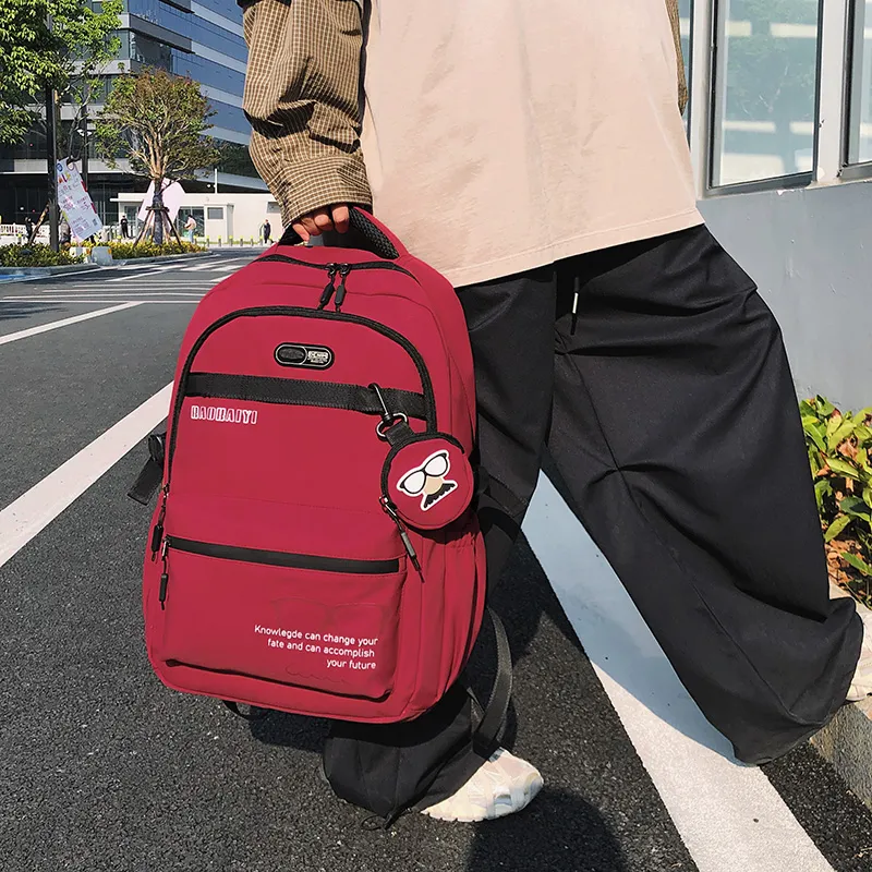 Single Warehouse Nylon Backpack Regular Unisex Gray/Black/Red/Khaki/Blue-1