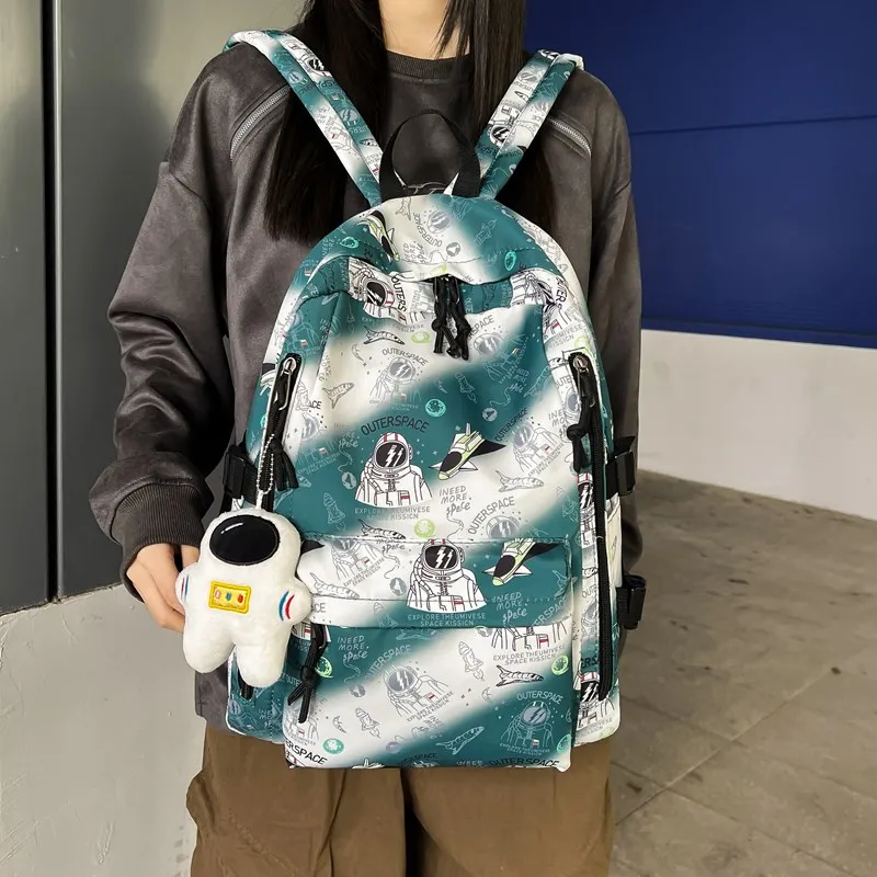 Single Warehouse Nylon Backpack Regular Unisex Blue/Green/Gray/Black-7