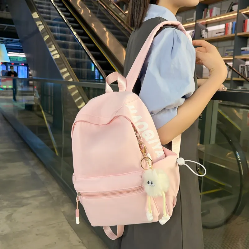 Single Warehouse Nylon Backpack Large Size Unisex Green/White/Black/Yellow/Pink-13
