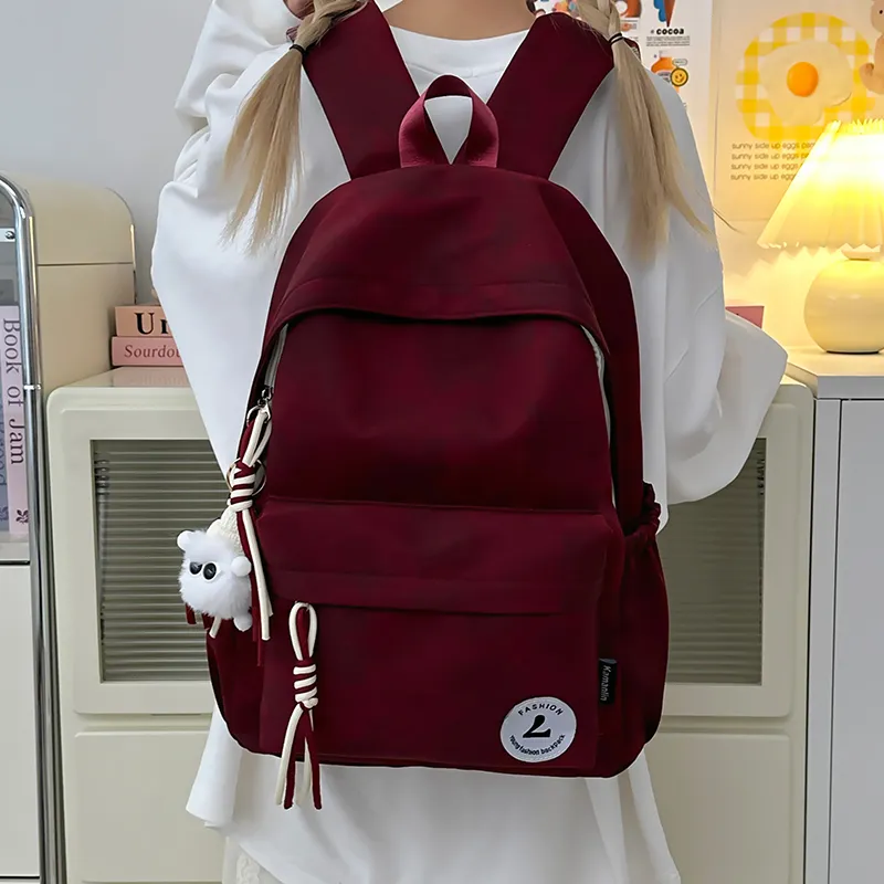 Single Warehouse Nylon Backpack Unisex Ecru/Pink/Red/Green/Black-16