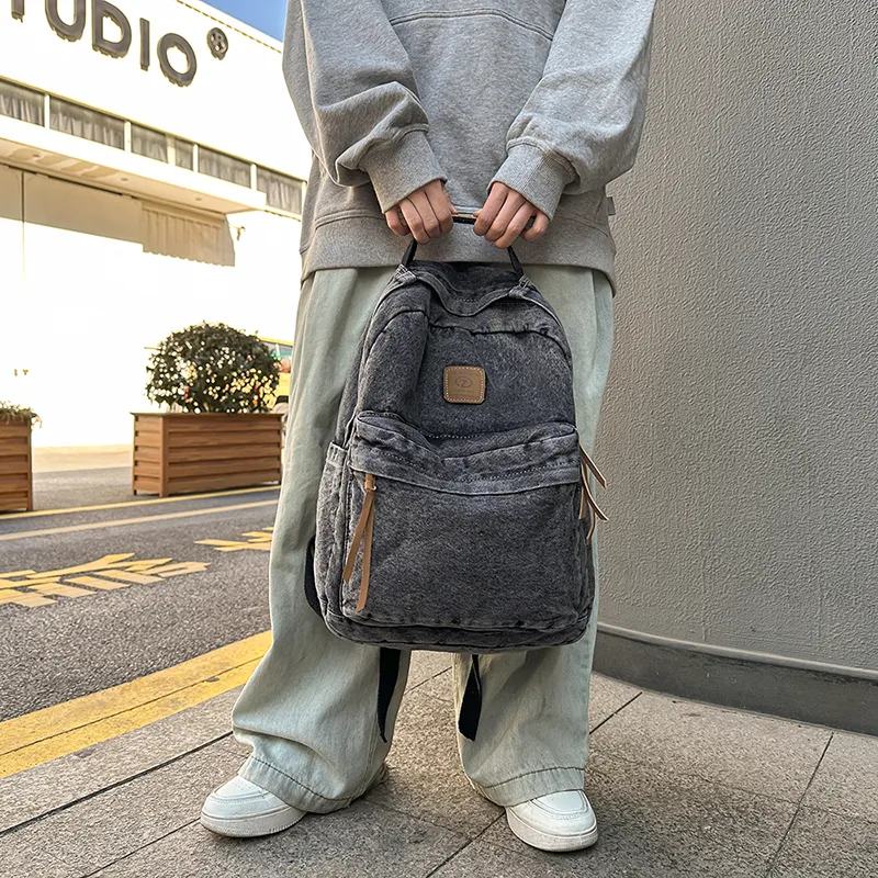 Single Warehouse Denim Backpack Regular Unisex Black/Light Blue/Dark Blue-16