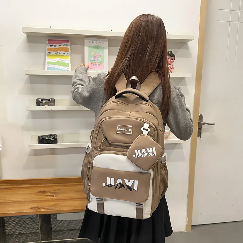 Single Warehouse Nylon Laptop Backpack Travel Backpack Unisex Multicolor-10