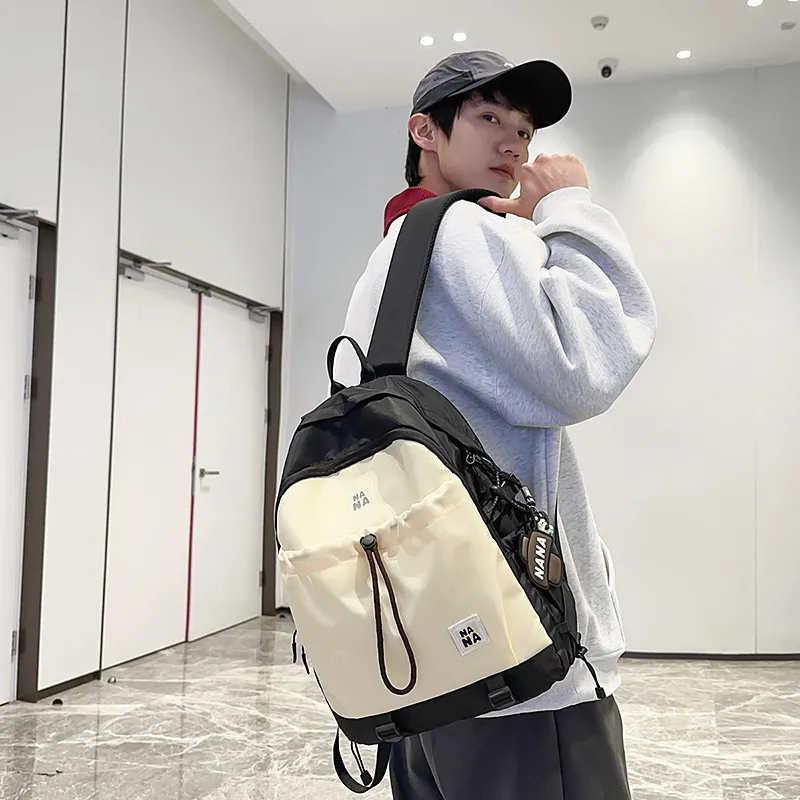 Single Warehouse Nylon Backpack Unisex Black/Fruit Green/Brown/Blue/Orange-20