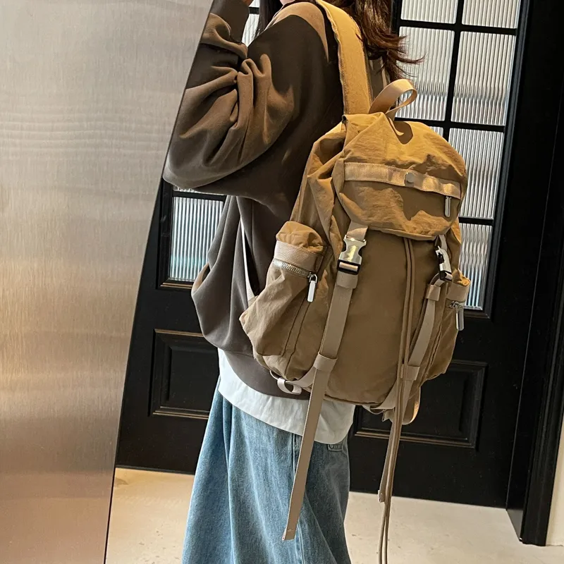 Single Warehouse Fabric Backpack Regular Unisex Ecru/Gray/Khaki/Black-18