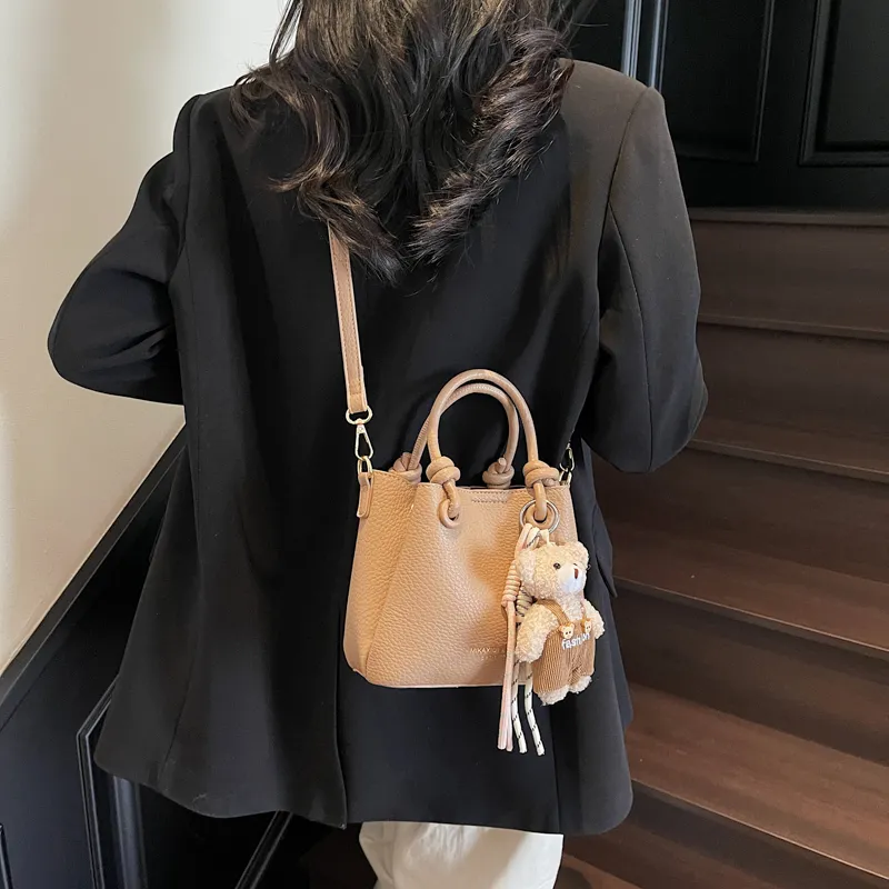 Single Warehouse PU Shoulder Bag Regular Women's Khaki/Ecru/Pink/Silver/Black-19
